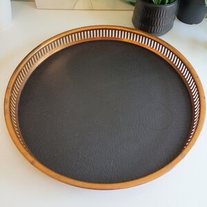 Vintage Copper Black and Brown Decorative Serving Tray MCM 60s Coppercraft Guild